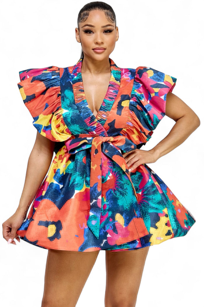 Print Wrap Dress by The House of Stylez