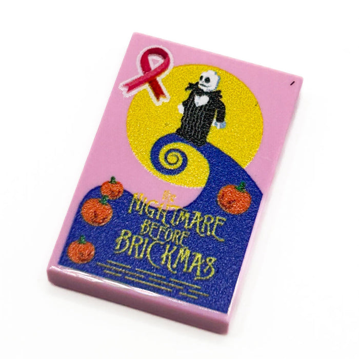 Limited Production! Pink (Break Cancer Awareness) The Nightmare Before Brickmas Movie Cover (2x3 Tile) - B3 Customs by B3 Customs