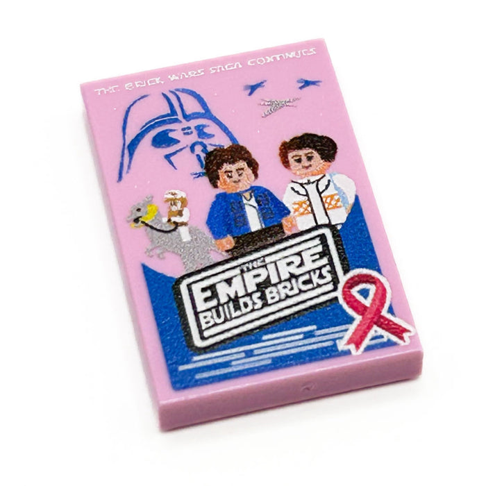 Limited Production! Pink (Break Cancer Awareness) Brick Wars: The Empire Builds Back Movie Tile Cover (2x3 Tile) - B3 Customs by B3 Customs