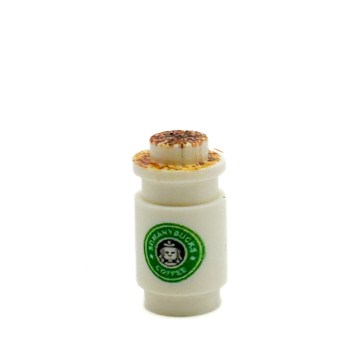 Somanybucks Latte w/ Cinnamom Coffee Cup for Minifigs made from LEGO part - B3 Customs by B3 Customs