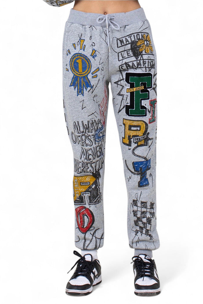 Allover Doodling Joggers by The House of Stylez