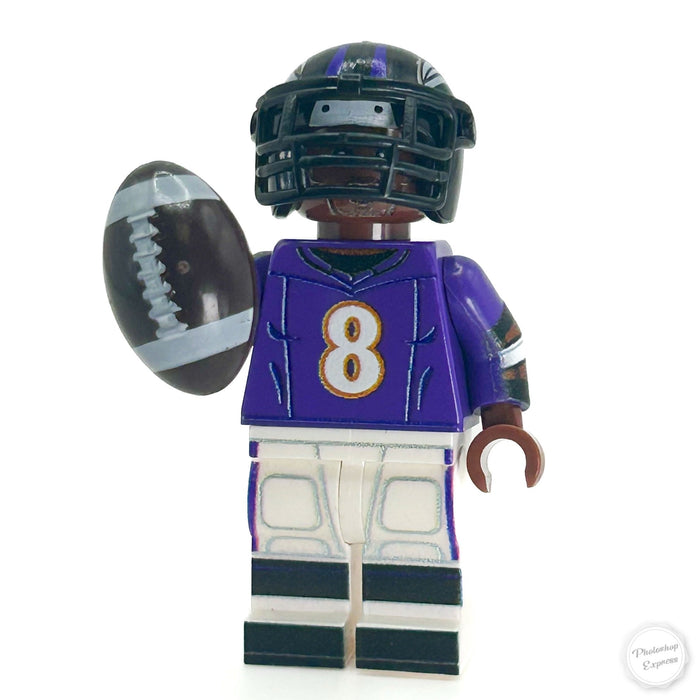#8 QB Ravens Football Player Minifig by B3 Customs