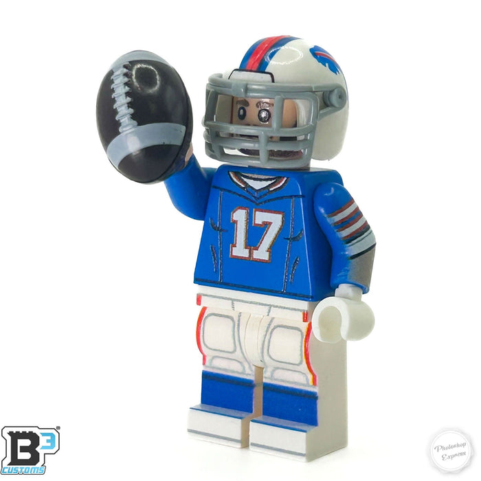 #17 QB Bills Football Player Minifig by B3 Customs