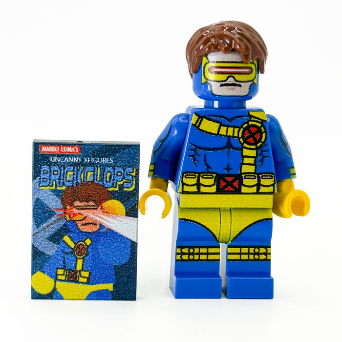 Cyclops (V2) Custom Marvel Minifigure w/ Comic Book Tile by B3 Customs