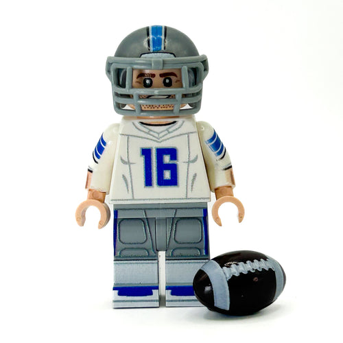 #16 Lions QB Football Player Minifig - B3 Customs by B3 Customs