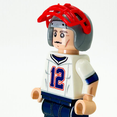 #12 QB Patriots Football Player Minifig - B3 Customs by B3 Customs