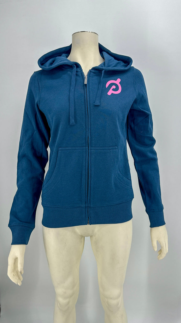 Peloton Womens Ultimate Fleece Full Zip Blue Hoodie, Size Small by Vanessa Jane