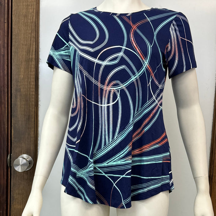 JM Collection Printed Short Sleeve T-Shirt, Size X-Small by Vanessa Jane