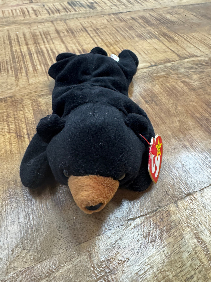 Ty Beanie Baby Blackie the Bear Ultra Rare, PVC Pellets, Major Tag Errors, Mint by Vanessa Jane