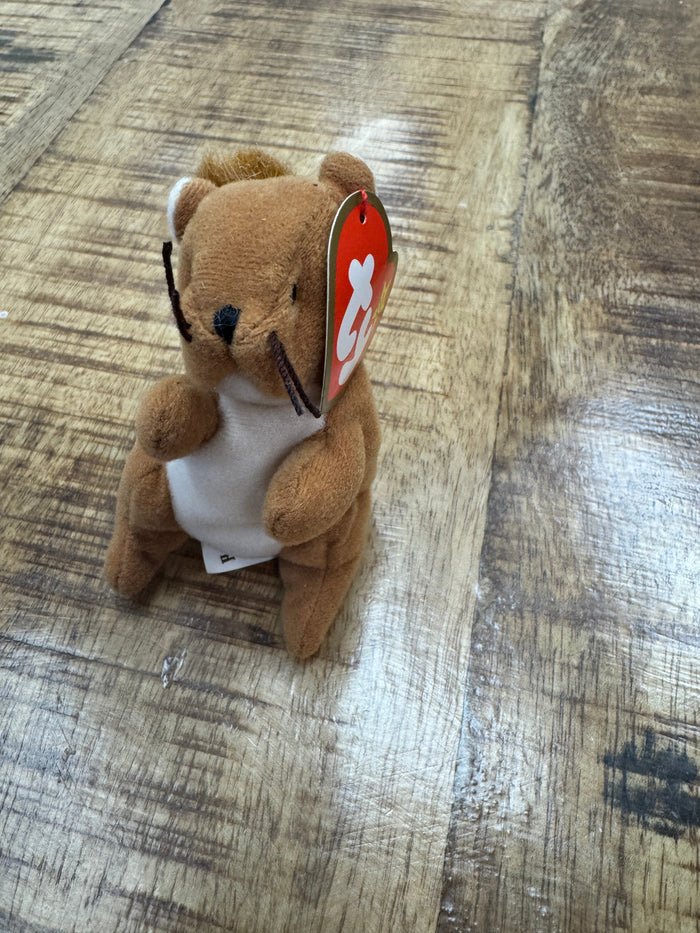 McDonalds Teenie Beanie Babies 1999/1993 Nuts the Squirrel Rare Tag Error New by Vanessa Jane