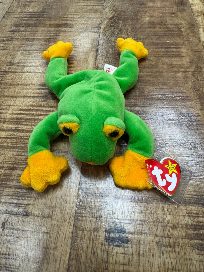 Ty Beanie Baby: Smoochy the Frog The Frog 1997 ** MANY Tag ERRORS ** PVC! by Vanessa Jane