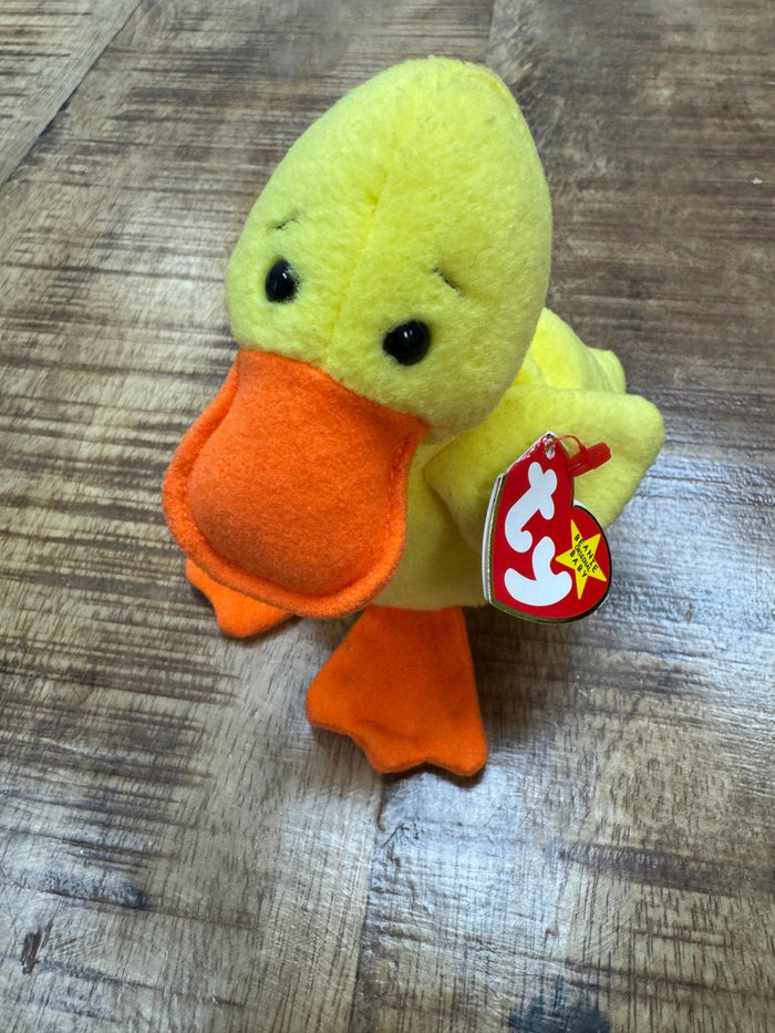 Original Collector PVC 1994 Hang / 1993 Tush Ty Beanie Baby Quackers The Duck by Vanessa Jane