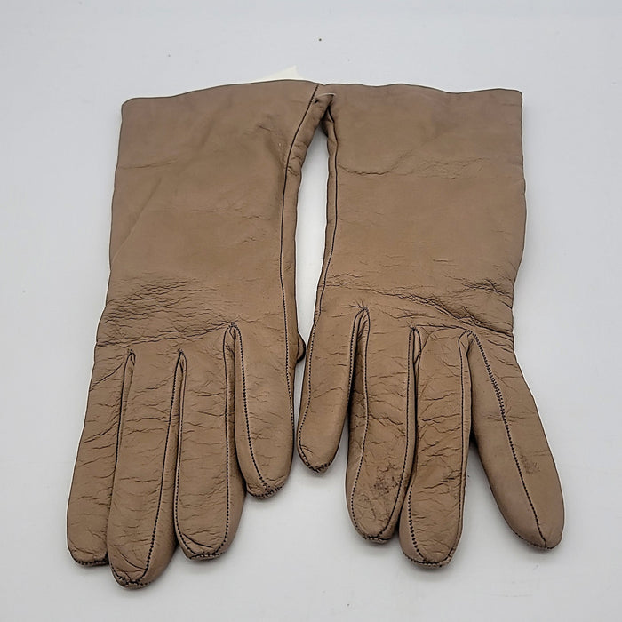 Bloomingdales Cashmere-Lined Leather Gloves, Size 7.5 by Vanessa Jane