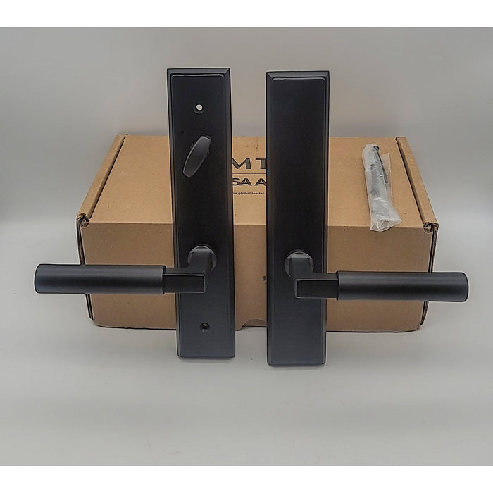 Emtek Modern Rectangular 2x10 Non-Keyed Multi Point Lock Trim, Hercules Lever LH by Vanessa Jane