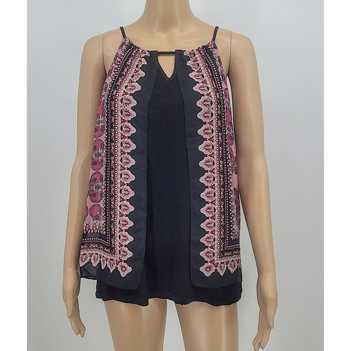 BCX Juniors Printed Halter Top, Size Large by Vanessa Jane