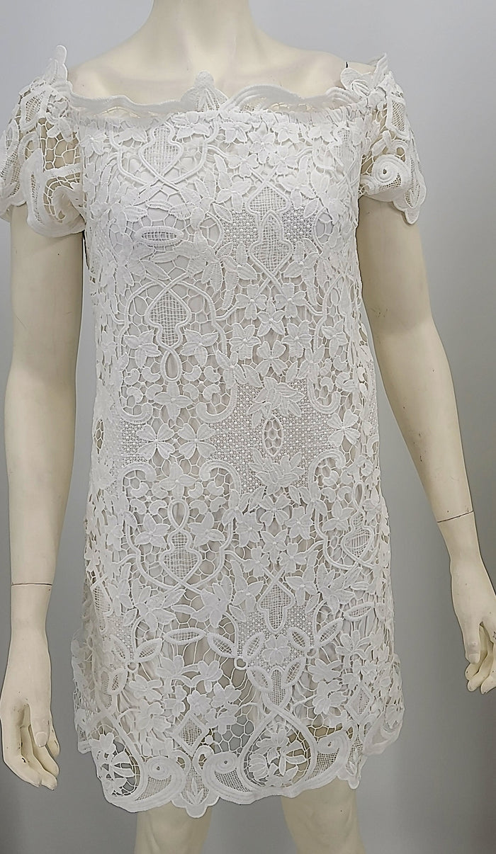 Lush Women Dress Lace Slash Neck Backless Sexy Elegant Shoulder,Medium by Vanessa Jane
