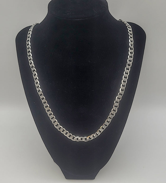 Steeltime Mens Curb Chain Necklace in Sterling Silver 22 Inches by Vanessa Jane
