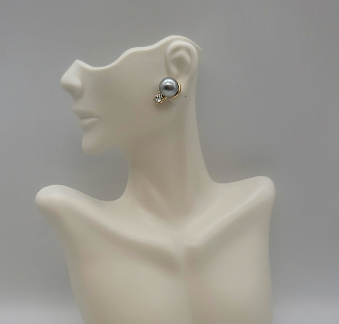 Charter Club Gold-Tone Imitation Pearl and Crystal Stud Earrings by Vanessa Jane