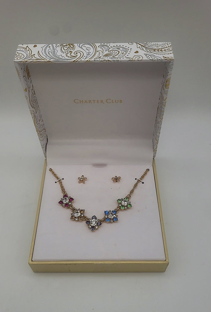 Charter Club Gold-Tone 2-PC. Set Crystal Mini-Cluster Statement by Vanessa Jane