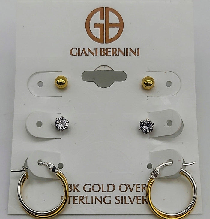 Giani Bernini 3-PC. Set Small Hoop and Ball Stud Earrings in Sterling Silver by Vanessa Jane