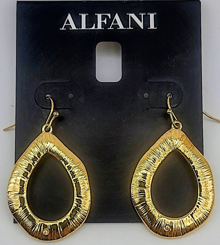 Alfani Gold Tone Oval Hoop Earrings by Vanessa Jane