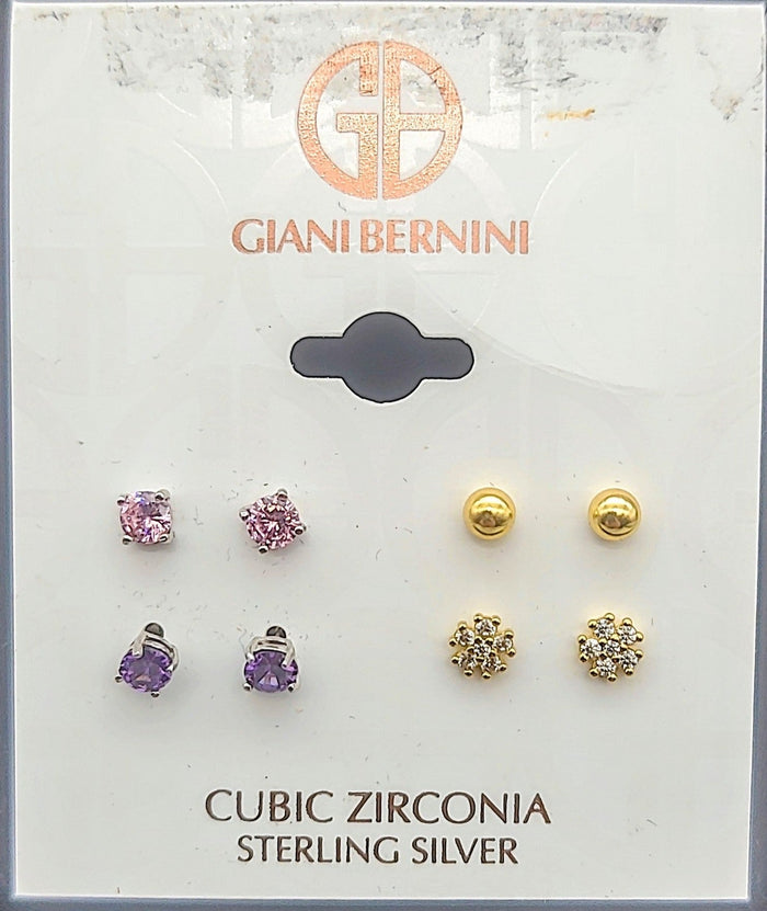 Giani Bernini Sterling Silver Earring Set, Multistone Stud Earring Set by Vanessa Jane