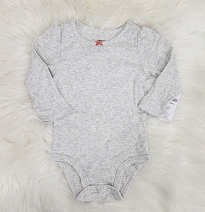 Carters Baby Girl Long Sleeve Bodysuit - 9M/Gray by Vanessa Jane