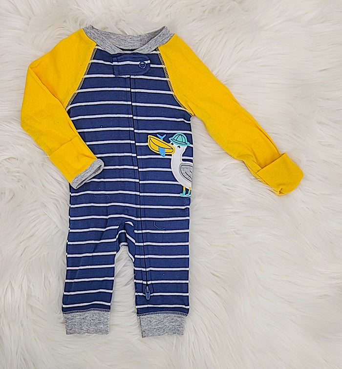 Carters 1-Piece Seagull Snug Fit Cotton Footless PJs, Size NB by Vanessa Jane
