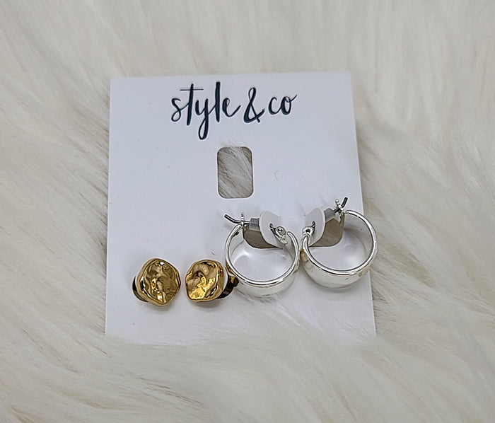 Style and Co Two-Tone 2-PC. Set Hoop Earrings by Vanessa Jane