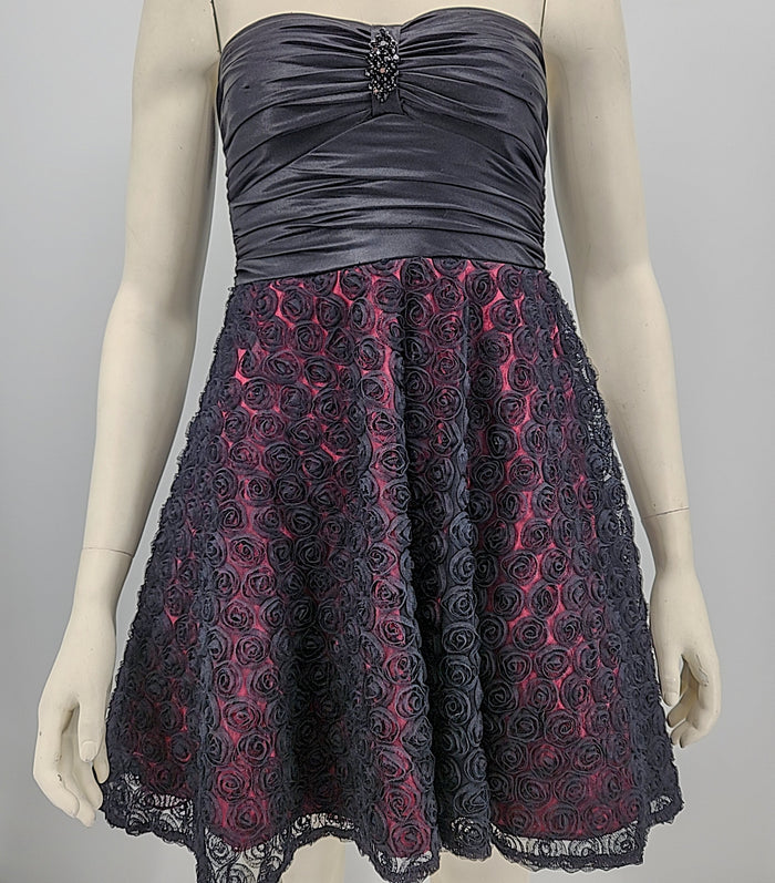 City Studios Juniors Strapless Lace A-Line Dress, Size 9 by Vanessa Jane