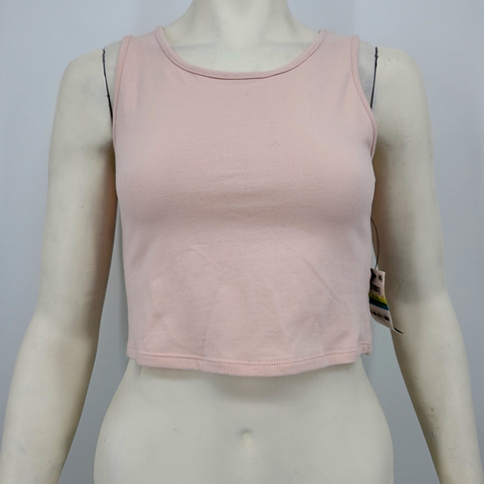Material Girl Juniors Cropped Grommet-Trimmed Tank Top, Peach Size Large by Vanessa Jane