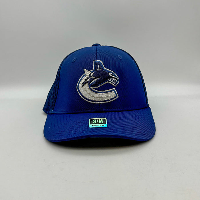 NHL Vancouver Canucks Men's SP17 Trucker Structured Flex Cap, Blue, Small/Medium by Vanessa Jane
