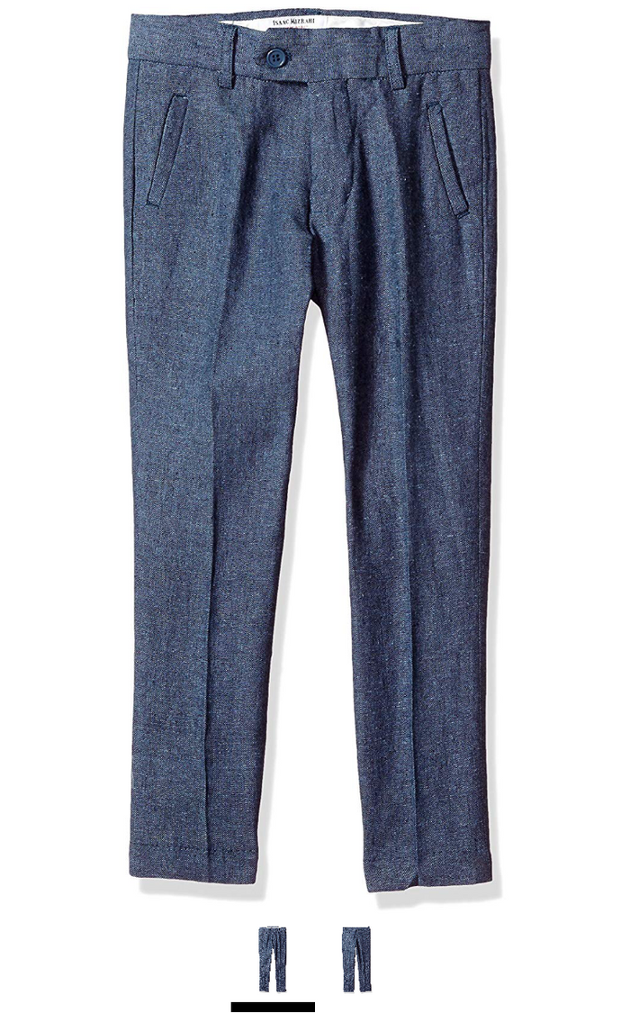 Isaac Mizrahi Toddler Boy's Slim Linen Chambray Pants, Slate, Size 2 by Vanessa Jane