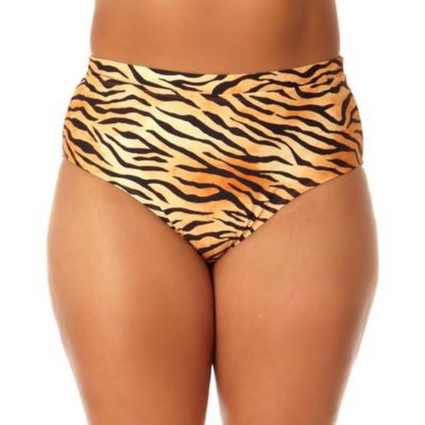 Salt + Cove Juniors Plus Printed High-Waist Swim Bottoms, Size 1X by Vanessa Jane