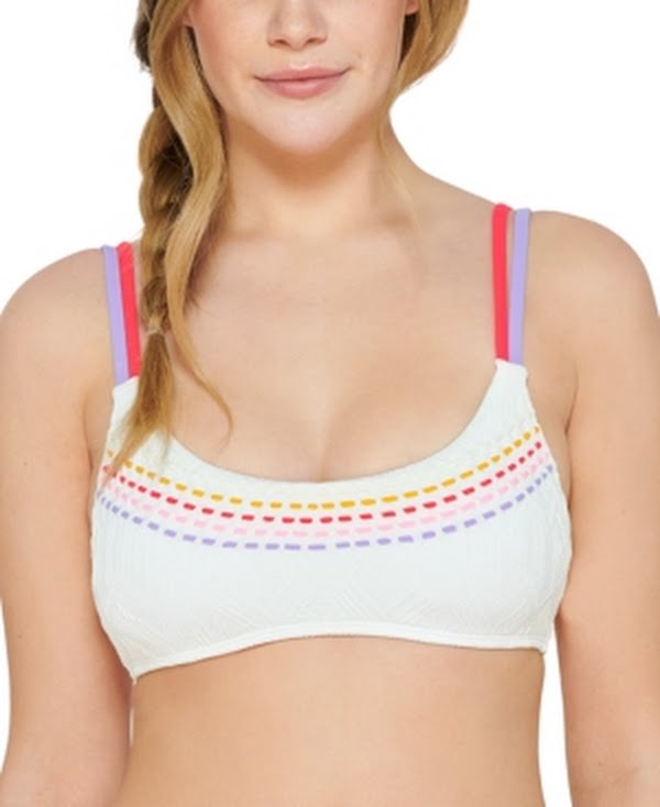 Hula Honey Juniors Textured Bralette Bikini Top by Vanessa Jane