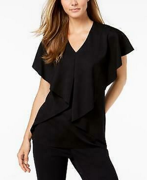 Alfani Petite Asymmetrical Cape Top, Size PP by Vanessa Jane