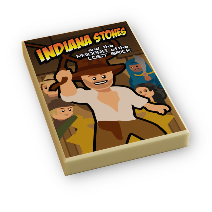 Indiana Stones, Raiders of Lost Brick Movie Cover (2x3 Tile) by B3 Customs