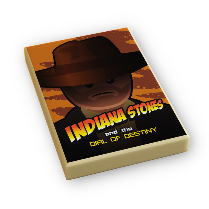 Indiana Stones, Dial of Destiny Movie Cover (2x3 Tile) for Minifigs by B3 Customs