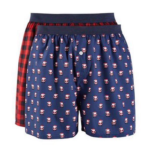 Club Room Mens 2-Pk. Holiday Printed Cotton Boxers by Vanessa Jane