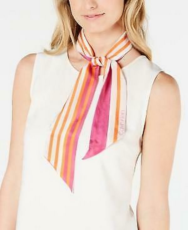Calvin Klein Silk Striped Scarf by Vanessa Jane