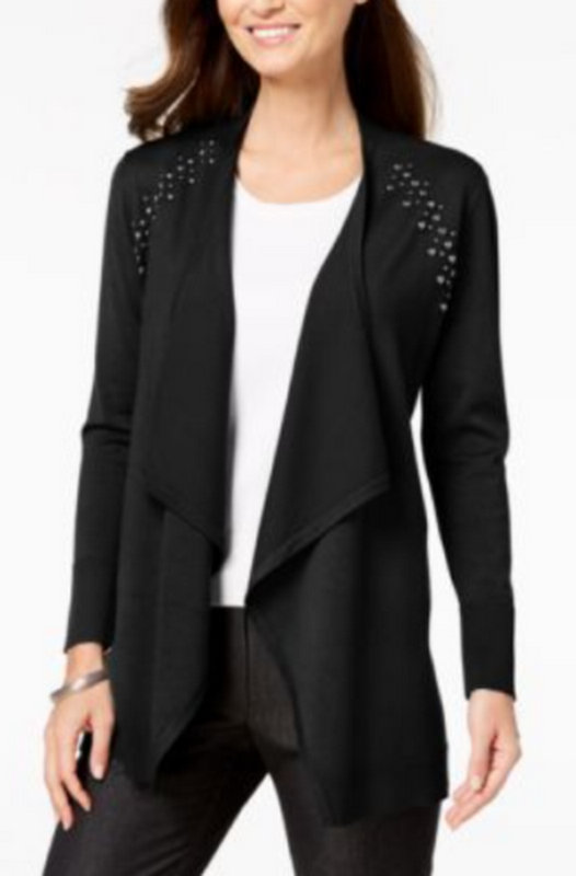 Jm Collection Plus Size Studded Cardigan, Size 3XL by Vanessa Jane