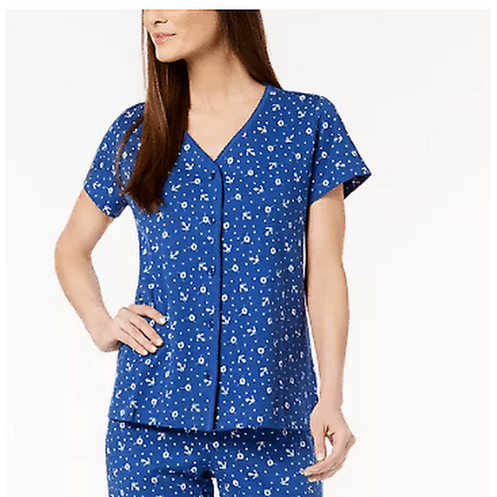 Charter Club Printed Cotton Pajama Top, Size XXXL by Vanessa Jane