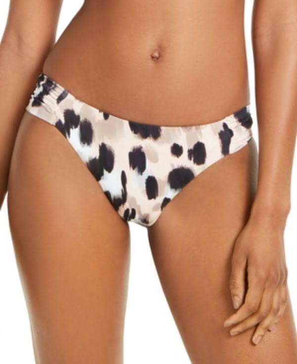 Bar III Leopard Printed Hipster Bikini Bottoms, Size Small by Vanessa Jane