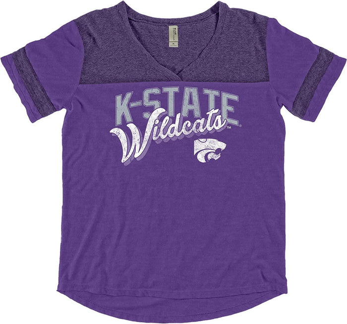 NCAA Kansas State Wildcats Adult Women NCAA Womens Dyed Varsity Tee,Medium by Vanessa Jane
