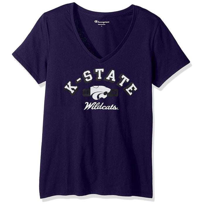 Champion NCAA Womens University Tagless V-Neck Tee Kansas State, Small by Vanessa Jane