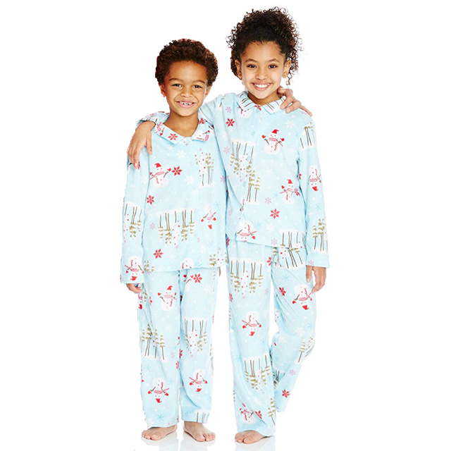 Karen Neuburger Minky Fleece Collared Snowman Pj 2Pc Set, Small 6/7 by Vanessa Jane