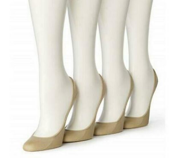 Hue Women's Microfiber No Show Socks 4 Pair Pack by Vanessa Jane
