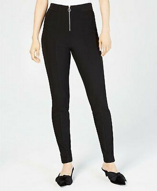 Be Bop Juniors Ribbed Zip Ponté-Knit Pants by Vanessa Jane