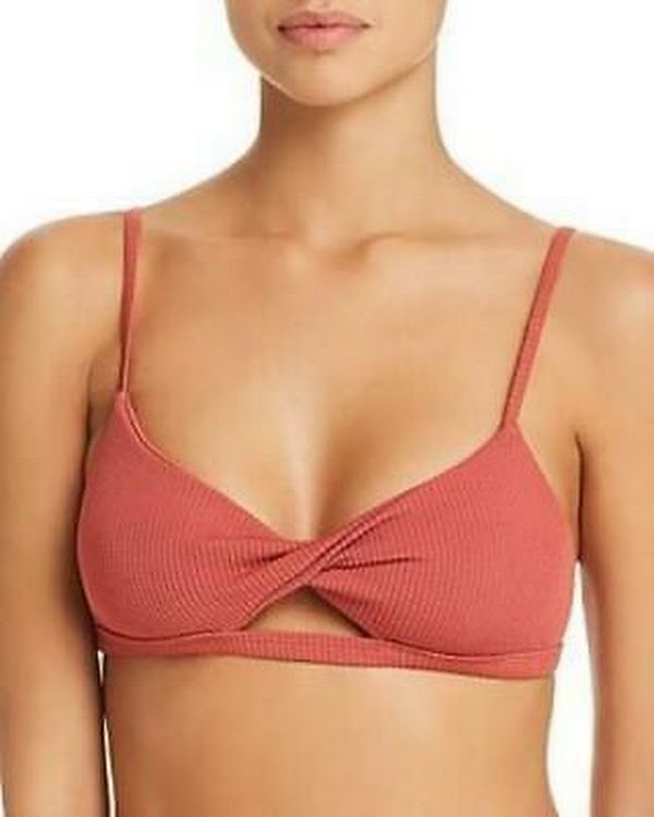 Minkpink Kaya Twist-Front Bikini Top, Size Medium by Vanessa Jane