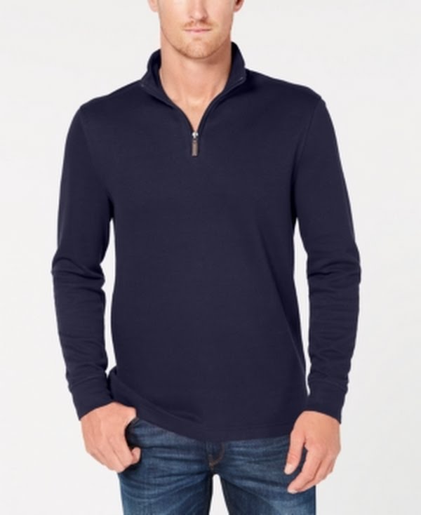 Club Room Mens Quarter-Zip French Rib Pullover, Size Small by Vanessa Jane